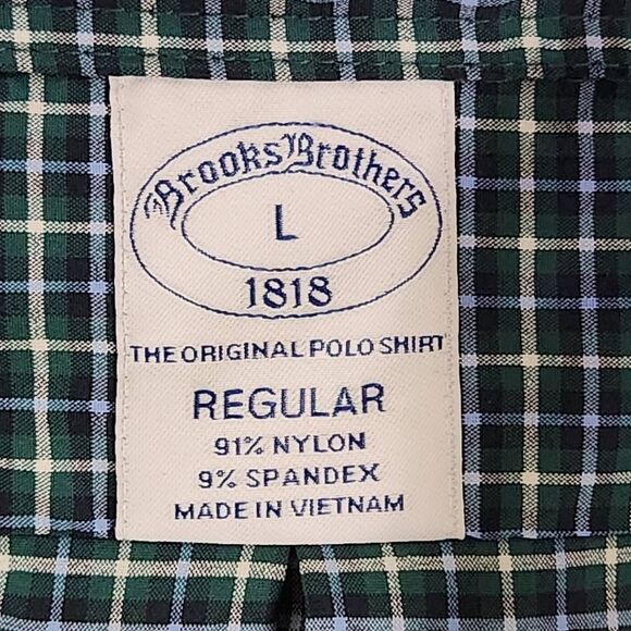 Brooks Brothers Green and Blue Plaid Button Down Dress Shirt Size Large - Picture 6 of 8
